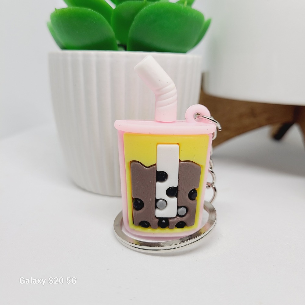 Boba Tea‎ Keychain Cute Milk Tea Drink Keyring Accessory Women's Girls NWOT